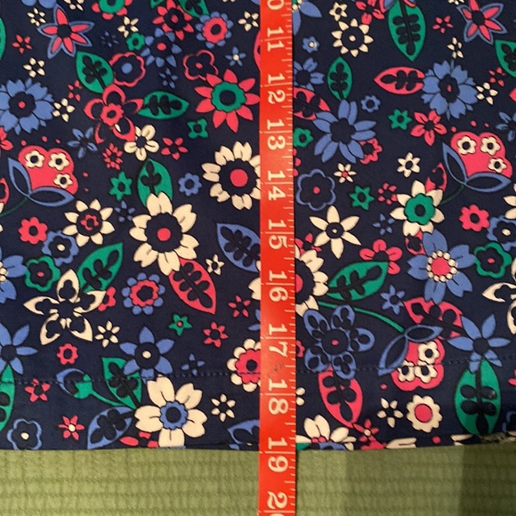 Talbots Sz 6 Navy Blue/Multi-colored Floral A-line Skirt - Bonus Tee Included!!! - Picture 4 of 9